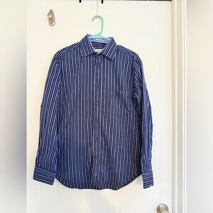 Bugatchi Navy and Black Striped Button Down Shirt